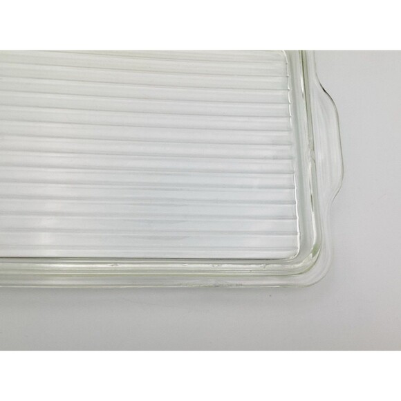 Vintage Pyrex Refrigerator Yellow Casserole Dish Ribbed Glass Cover 9in - Picture 4 of 9
